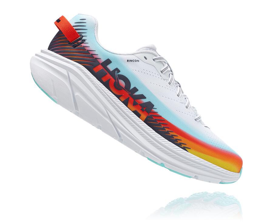 Tenis Hoka One One Feminino Branco/Azuis - Ironman Rincon 2 - 761-GRPLXQ